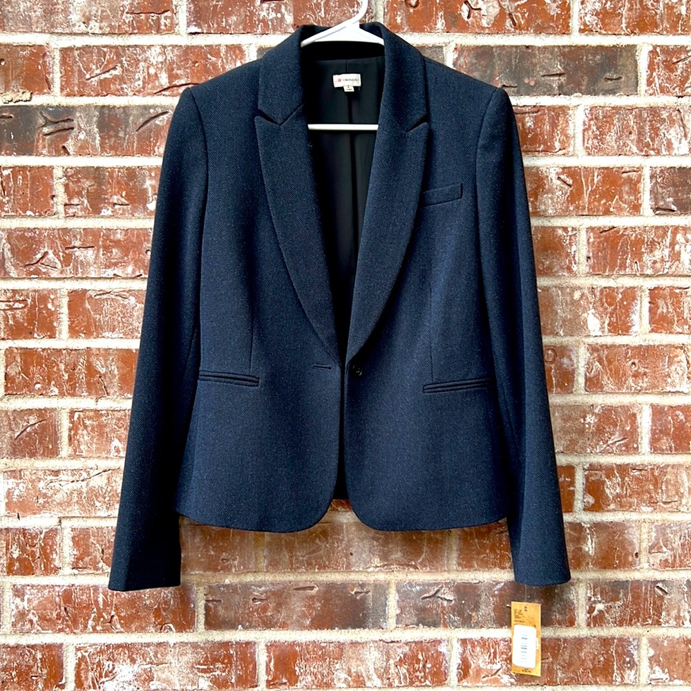 COPY - Cremieux navy blazer with suede elbow patches